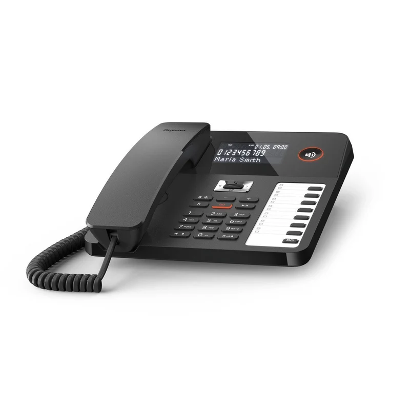 Gigaset DESK 800A Telefono DECT Nero con Segreteria Telefonica e Vivavoce