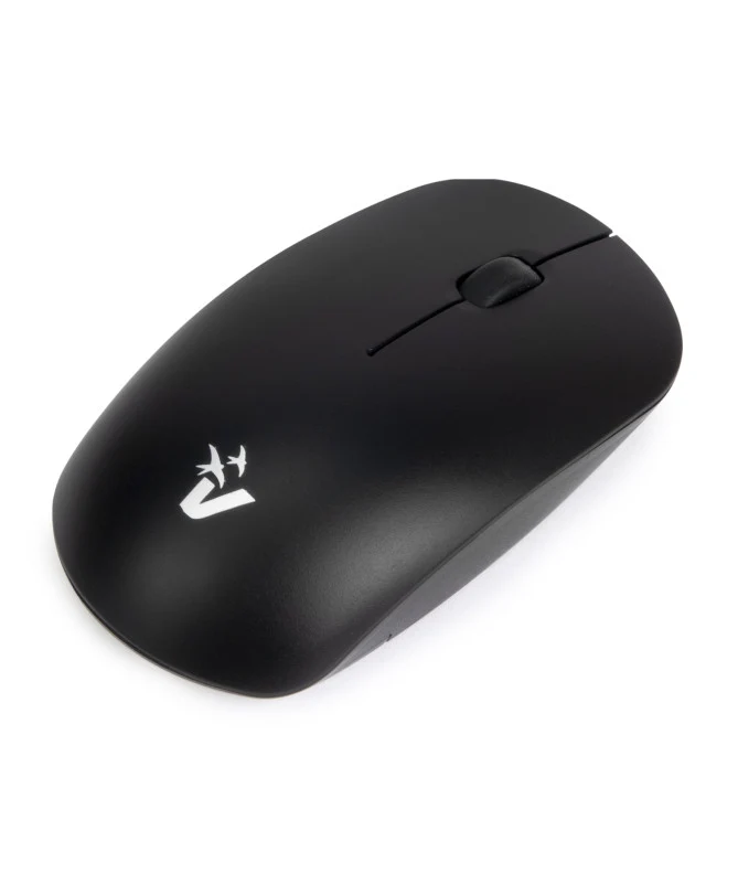 Vultech Mouse Wireless Ambidestro Nero 1600 DPI Ottico USB-C Ricaricabile 10m