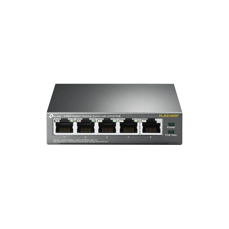 TP-Link TL-SG1005P Switch di Rete 5 Porte Gigabit 4 PoE Non Gestito Nero 10Gbit/s
