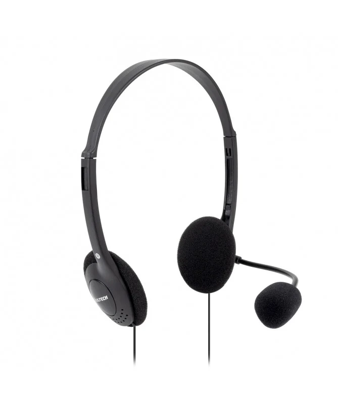 Vultech Cuffie HS-01 Rev 2.2 Stereo Sovraurali con Microfono Cablate Nero per Ufficio