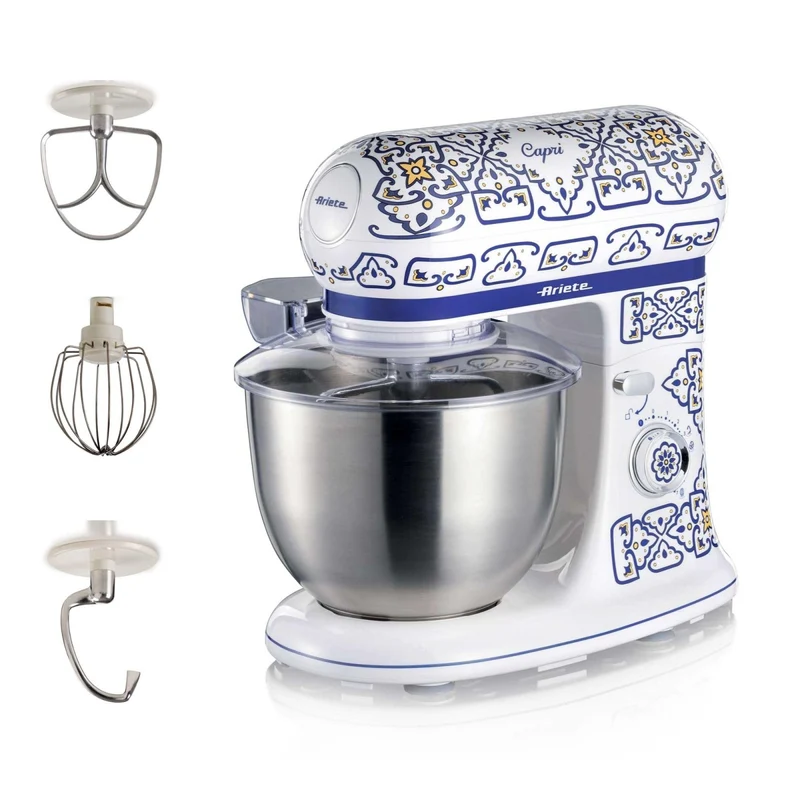 Ariete Impastatrice Planetaria Capri 1588 1200W 7 Velocità Ciotola Acciaio Inox 5,5L Bianco/Azzurro