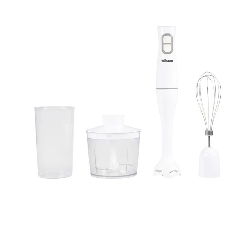Tristar Frullatore ad Immersione MX-4851 350W con Accessori (Tritatutto, Frusta, Tazza Graduata) 0,7 L Bianco
