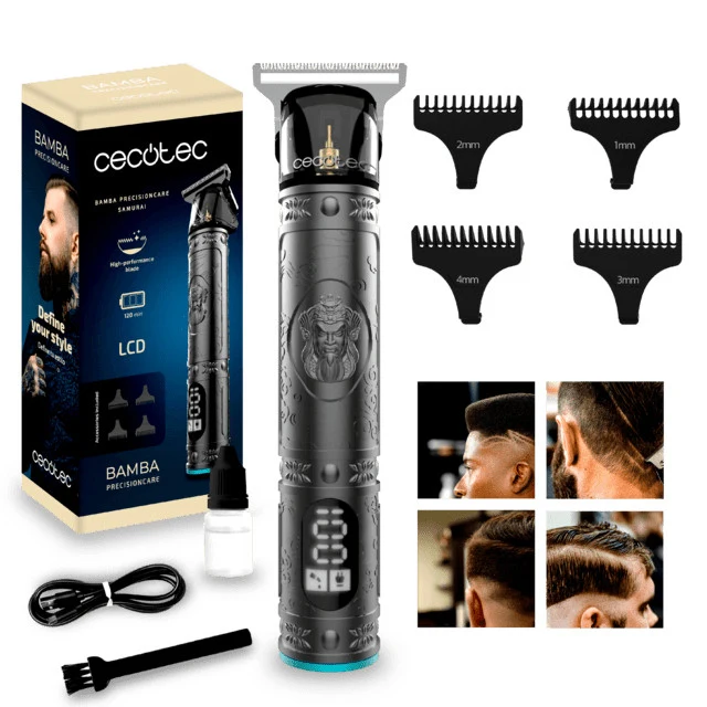 CECOTEC Regolabarba Samurai PrecisionCare 03380 Grigio con Display LCD