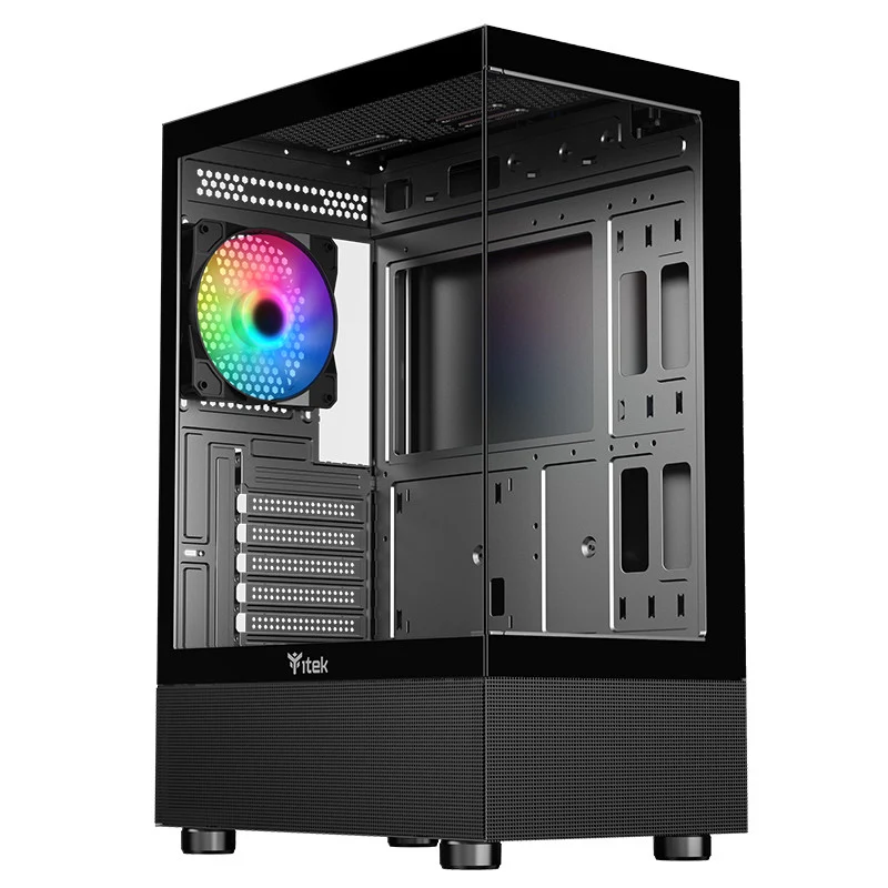 Itek SHOWBUI 33B Case PC Mid-Tower ATX Vetro Laterale Nero RGB