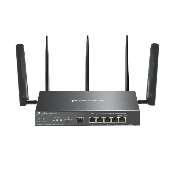 TP-Link Omada ER706W-4G Router Wi-Fi 6 Dual-band 4G LTE 5 porte Gigabit Nero