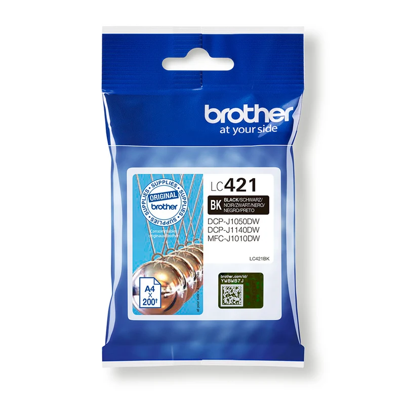 Brother Cartuccia Inchiostro LC421BK Nero Originale 200 Pagine per DCP-J1050DW