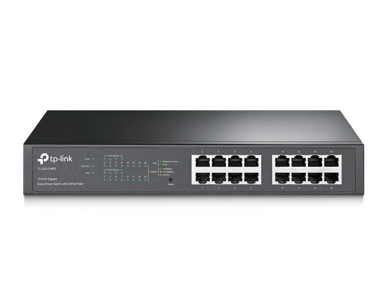 TP-Link TL-SG1016PE Switch di Rete Gestito L2 16 Porte Gigabit 8 PoE+ Nero Rack