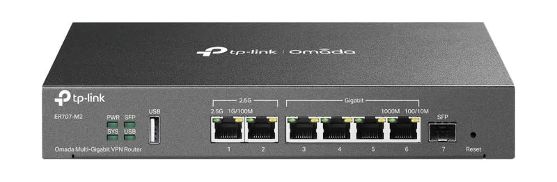 TP-Link ER707-M2 Router Cablato 2.5 Gigabit Ethernet 6 Porte LAN Nero