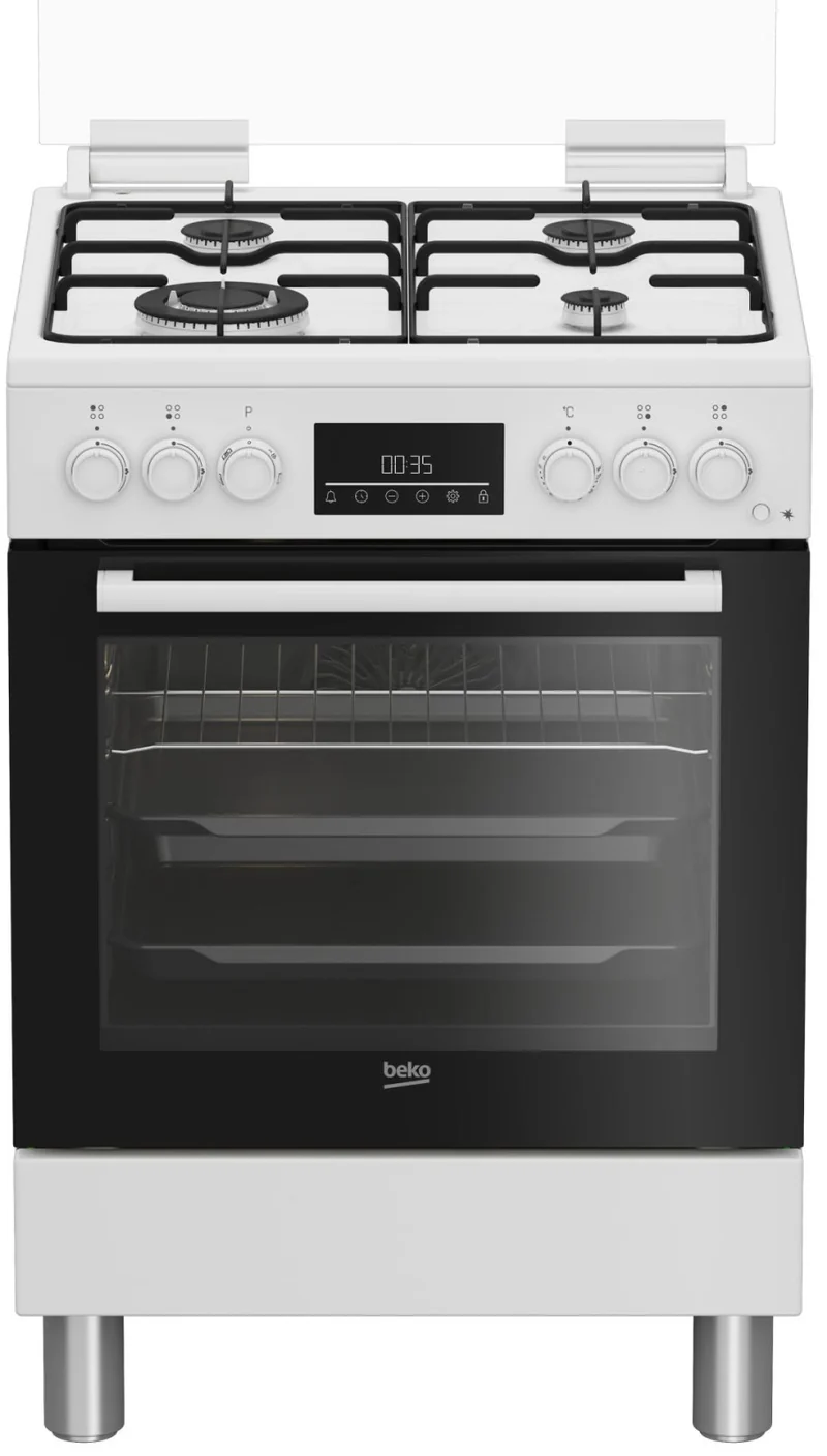 Beko FBE62310GW Cucina a Gas con Forno Elettrico Ventilato 60x60 cm 4 Fuochi 66 L Classe A Bianco