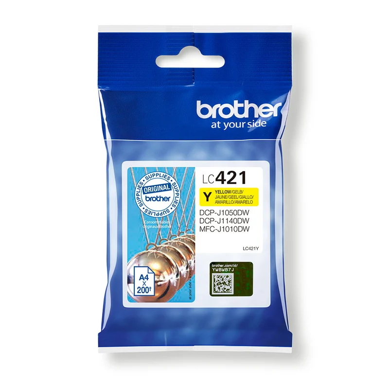 Brother LC421Y Cartuccia Inkjet Originale Giallo 200 Pagine per Stampanti Brother