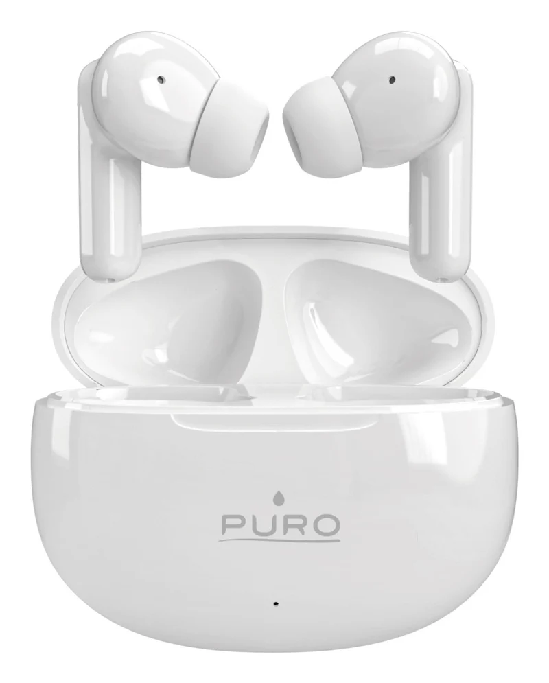 PURO PLAY PRO Auricolari Bluetooth In-Ear True Wireless con Microfono USB-C Bianchi