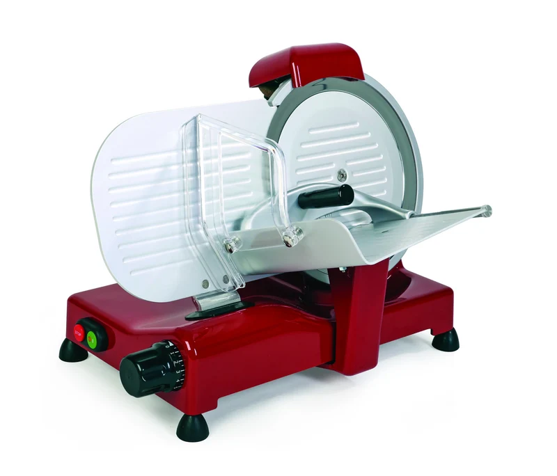 RGV Affettatrice Elettrica Vintage 250 in Alluminio Rosso, Lama 25 cm, 140W