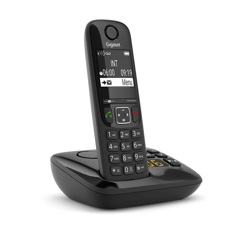 Gigaset AS690A Telefono Cordless DECT Nero con Segreteria e Display 2" - 4 Ricevitori