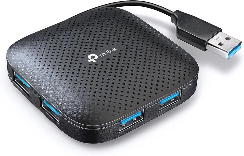 TP-Link UH400 Hub USB 3.0 4 Porte, 5 Gbps, Compatto e Portatile, LED, Compatibile Windows/Mac/Linux, Nero