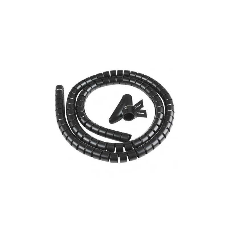 VulTech SN21505 Spirale Avvolgi Cavo Flessibile 1,5 m – Guaina ABS Nera ∅25 mm con Applicatore Easy Spin