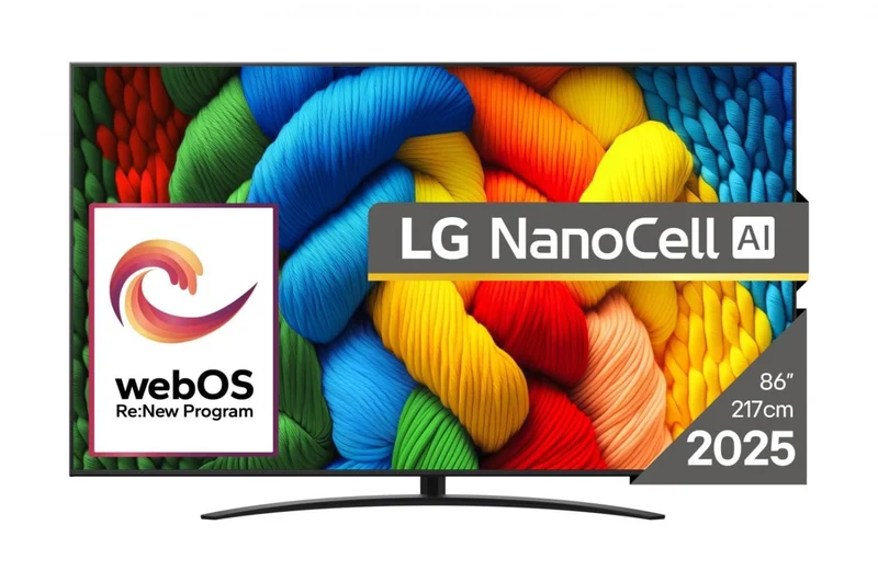 LG Smart TV 86" 86NANO81A3A NanoCell 4K Ultra HD Direct-LED WebOS Wi-Fi DVB-T2 Nero