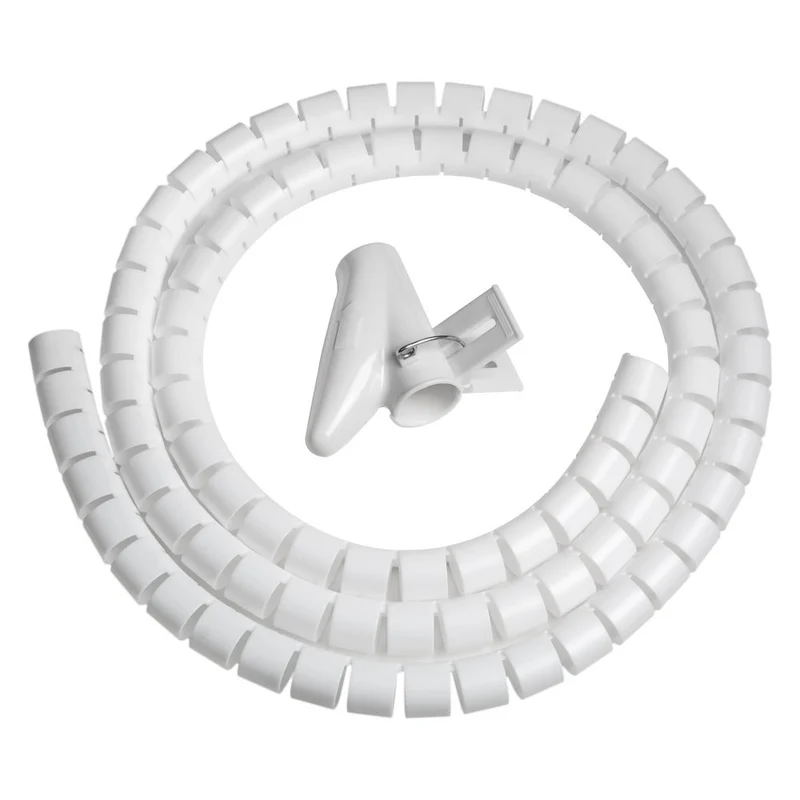 VulTech SN21505/WH Spirale Avvolgicavo Flessibile 1,5 m – Guaina Raccoglicavi ABS Bianca ∅25 mm