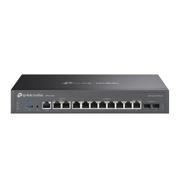 TP-Link Omada ER7412-M2 Router Cablato 2.5 Gigabit 7 Porte LAN 2 WAN Nero