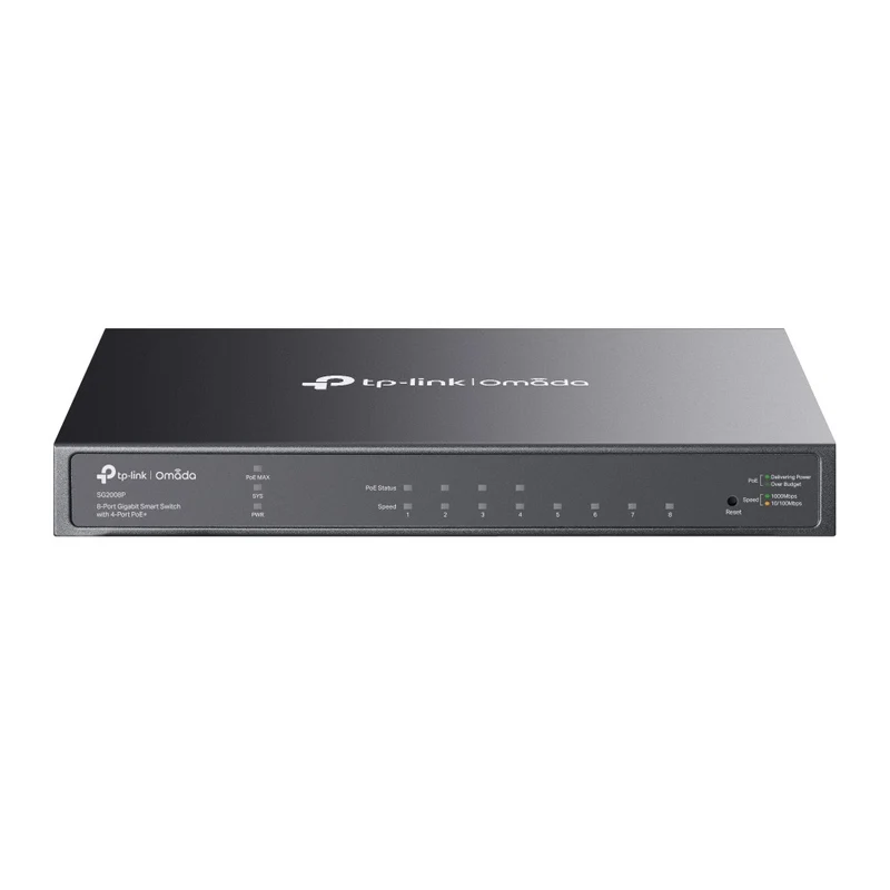 TP-Link Omada TL-SG2008P Switch di Rete Gestito L2+ 8 Porte Gigabit 4 PoE+ Nero