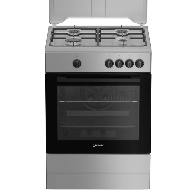 Indesit I6GGKMS Cucina a Gas 60 cm 4 Fuochi Forno a Gas 64 L Acciaio Inox Classe A+
