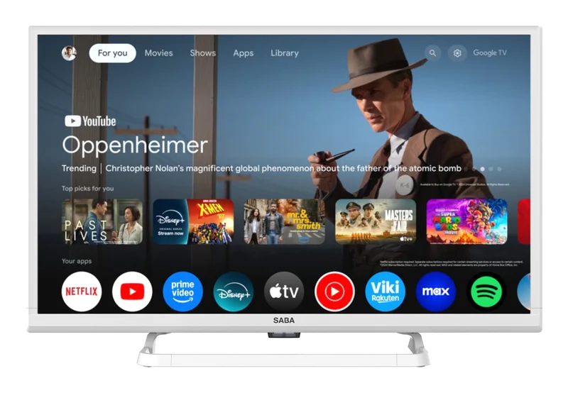 SABA Smart TV SA24W78GTV 24" LED Mini LED HD Google TV Wi-Fi Bianco