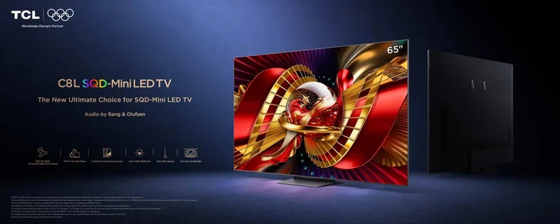TCL Smart TV 65C8L 65" SQD-Mini LED 4K 144Hz Google TV Dolby Vision Atmos Audio Bang & Olufsen
