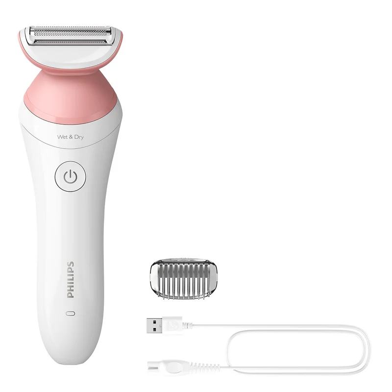 Philips Rasoio Elettrico Donna Lady Shaver Series 6000 BRL146/20 Wet & Dry Rosa Bianco