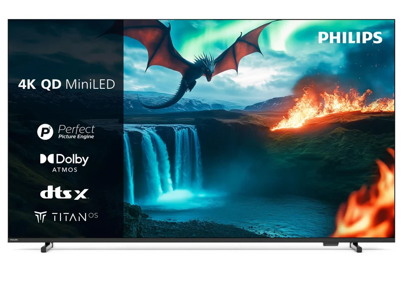 Philips Smart TV 55" QD Mini LED 55MLED820/12 4K Ultra HD, Processore P5, Titan OS, Dolby Vision, Dolby Atmos