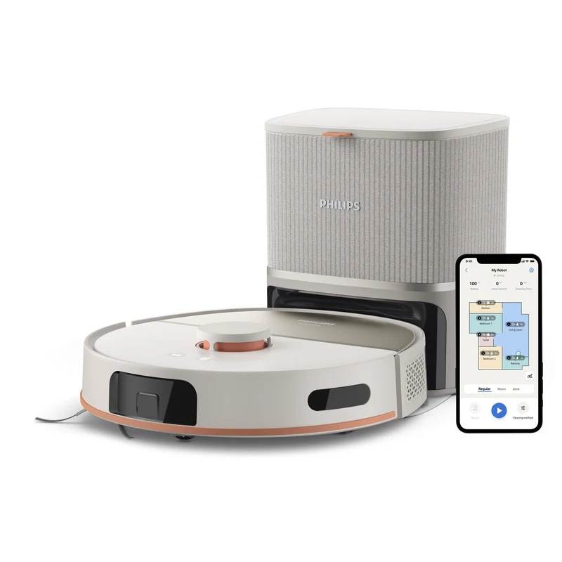 Philips HomeRun Serie 5000 Robot Aspirapolvere Lavapavimenti XU5100/20 10000 Pa Auto-Svuotamento Navigazione Laser 4800 mAh