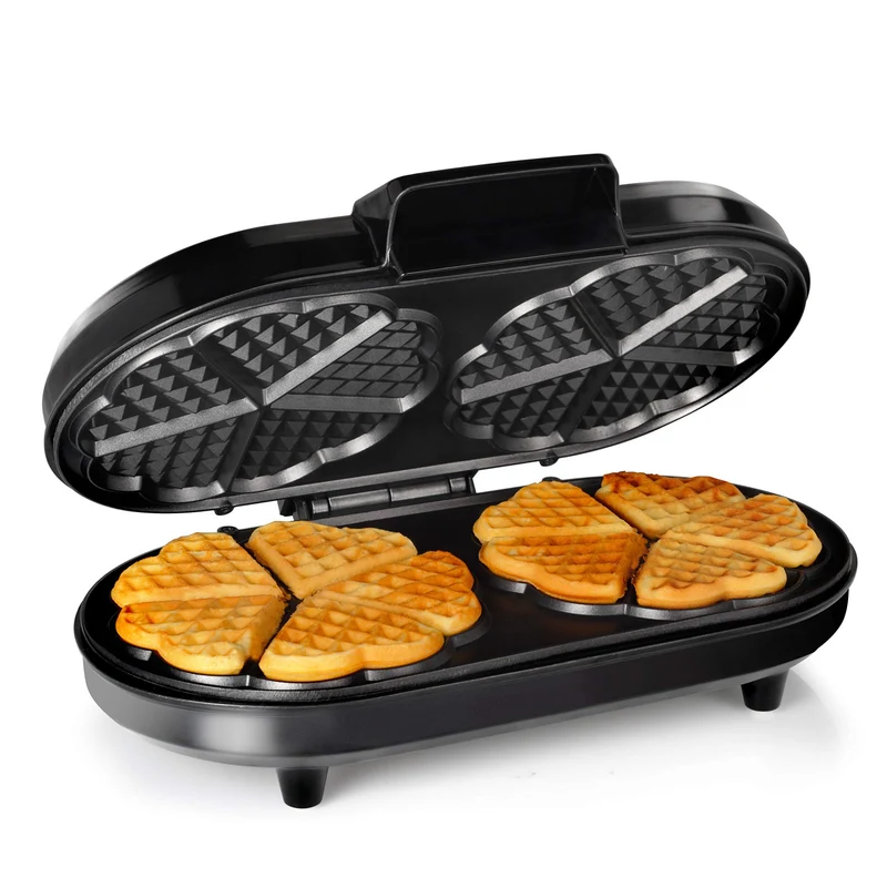 Tristar WF-2120 Macchina per Waffle a Forma di Cuore 10 Waffle 1200W Acciaio Inox Antiaderente