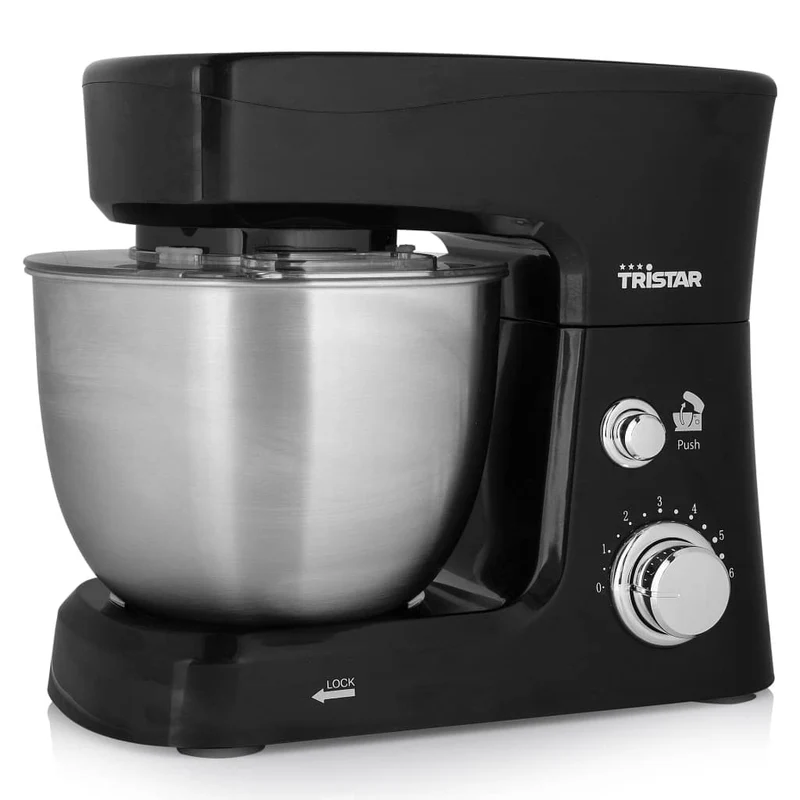 Tristar Impastatore da Cucina MX-4830 700W Ciotola 3,5L 6 Velocità Nero