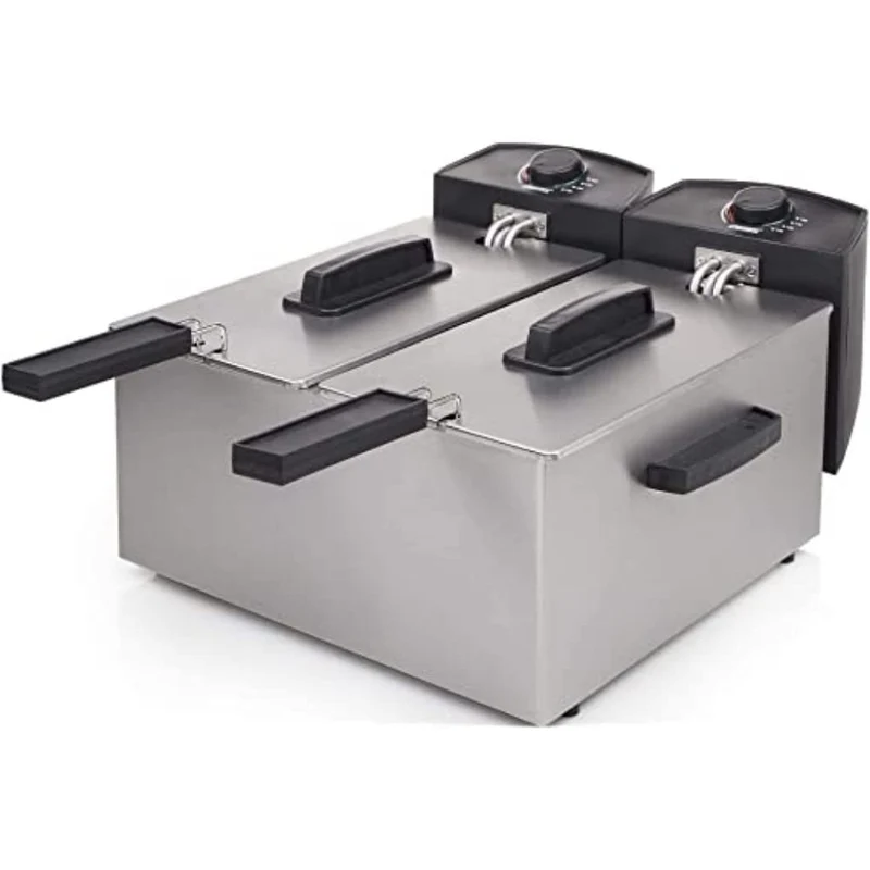 Princess Friggitrice Doppia 183123 2x3L 2x1800W Zona Fredda Acciaio Inox