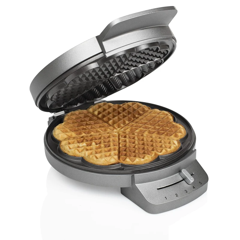 Princess Macchina per Waffle 132380 DeLuxe 5 Waffle a Cuore 1200W 20cm Acciaio Inox