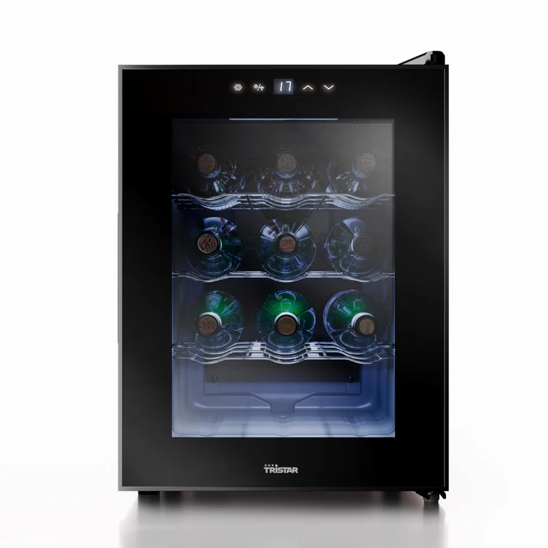 Tristar Cantinetta Termoelettrica WR-7511 12 Bottiglie Libera Installazione Nera
