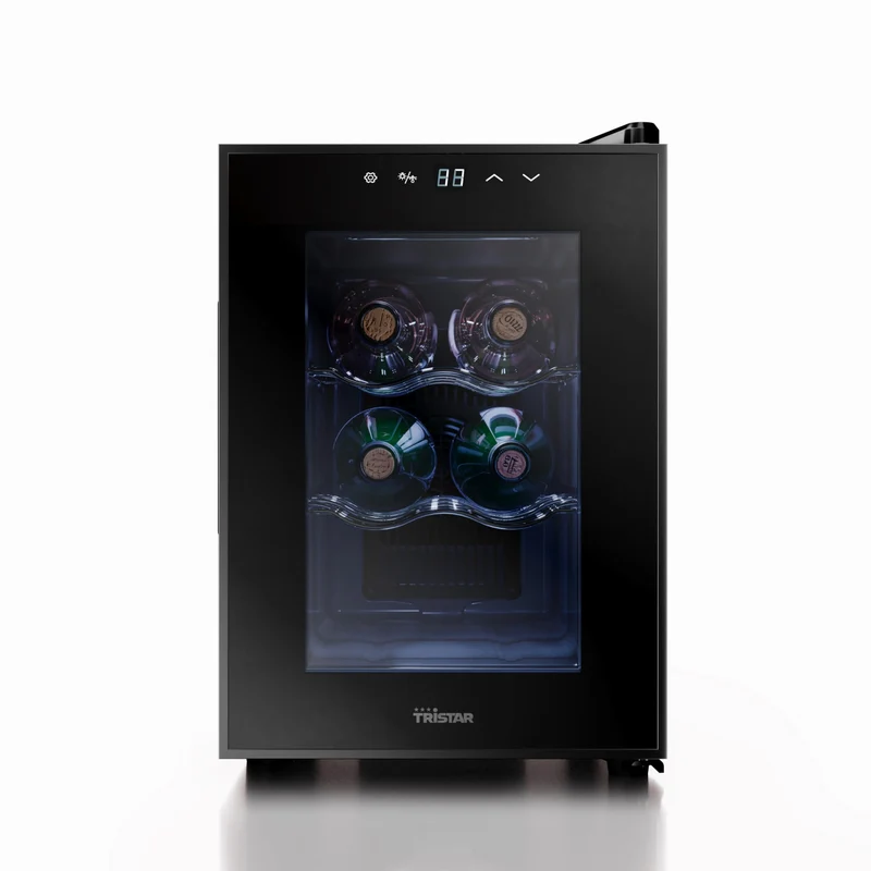 Tristar Cantinetta Vino Termoelettrica WR-7506 6 Bottiglie 17L Display LED Touch Nera