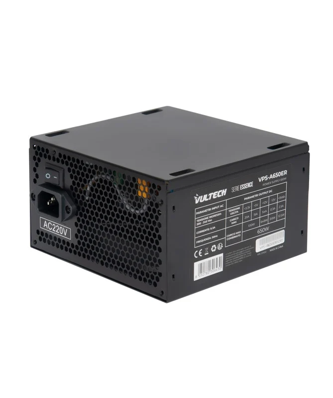 VULTECH VPS-A650ER Alimentatore PC 650W ATX Nero con Ventola 12cm Silenziosa
