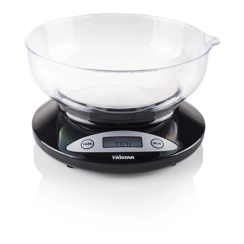Tristar KW-2430 Bilancia da Cucina Elettronica 2 kg Precisione 1 g Display LCD Funzione Tara Nera