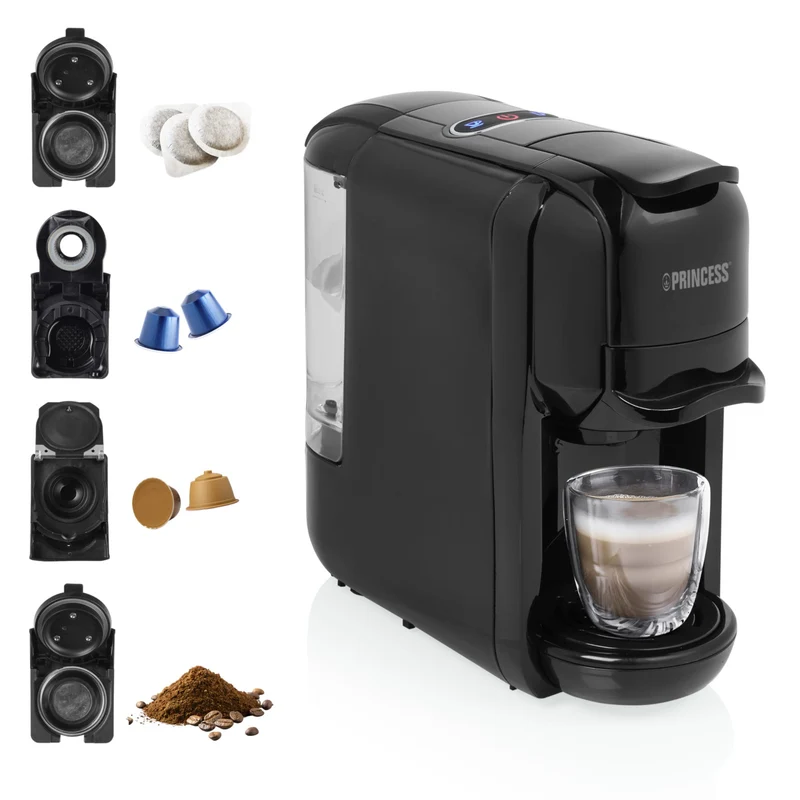 Princess Macchina da Caffè Multi Capsula 3 in 1 249452 - Nespresso, Dolce Gusto, ESE - 19 bar - 0,6 L