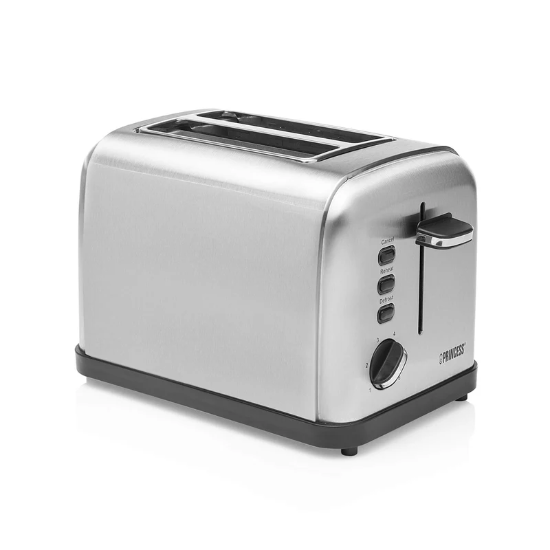 Princess Tostapane 142354 2 Fette Acciaio Inox 850W con Griglia Scaldabriosche