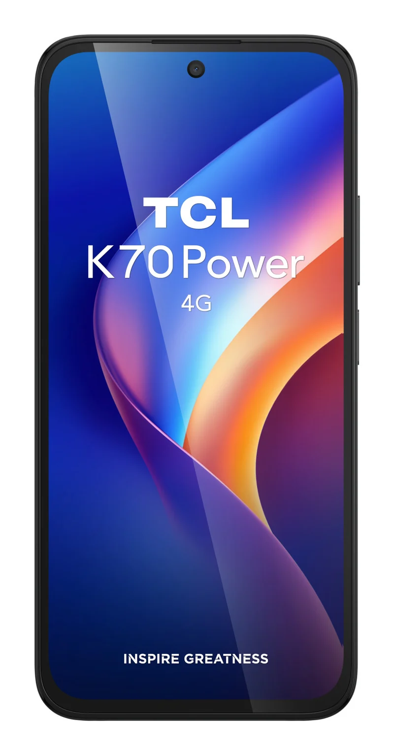 TCL K70 Power 4G Smartphone 6,8" HD+ 120Hz, MediaTek Helio G100 Turbo, 8GB RAM 256GB, Batteria 6500mAh Ricarica 33W, Dual SIM, NFC, IP64, Android 16, Space Gray
