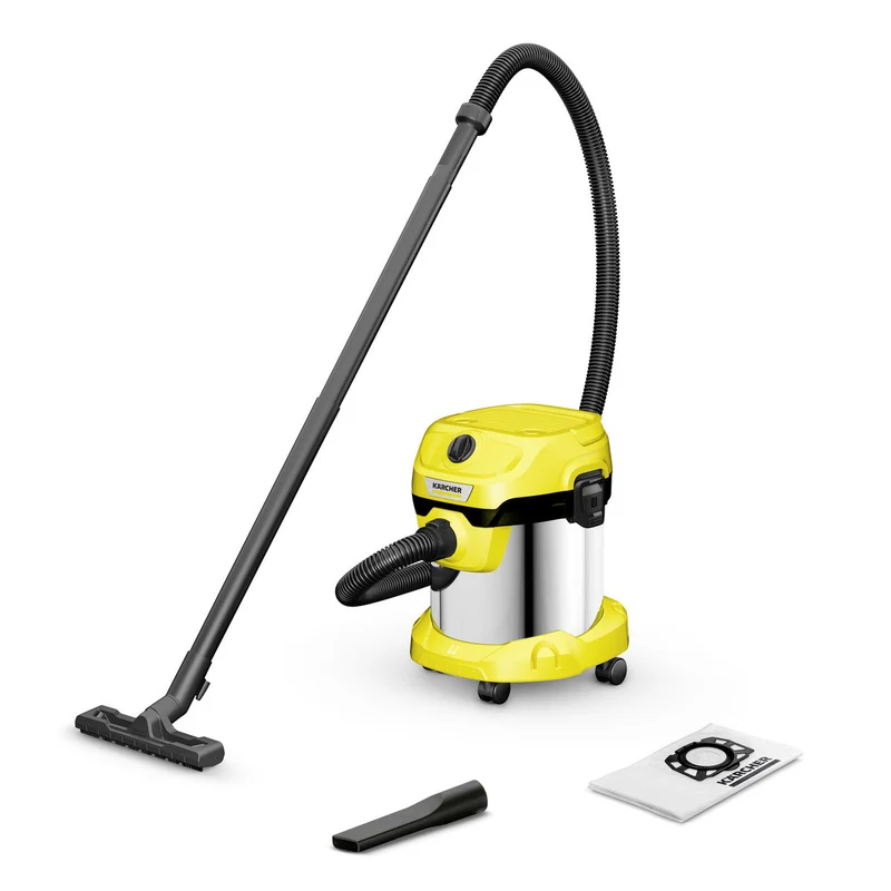 Kärcher KWD 2 S V-15/4/18 Aspiratore Solidi/Liquidi 15L HEPA Acciaio/Giallo