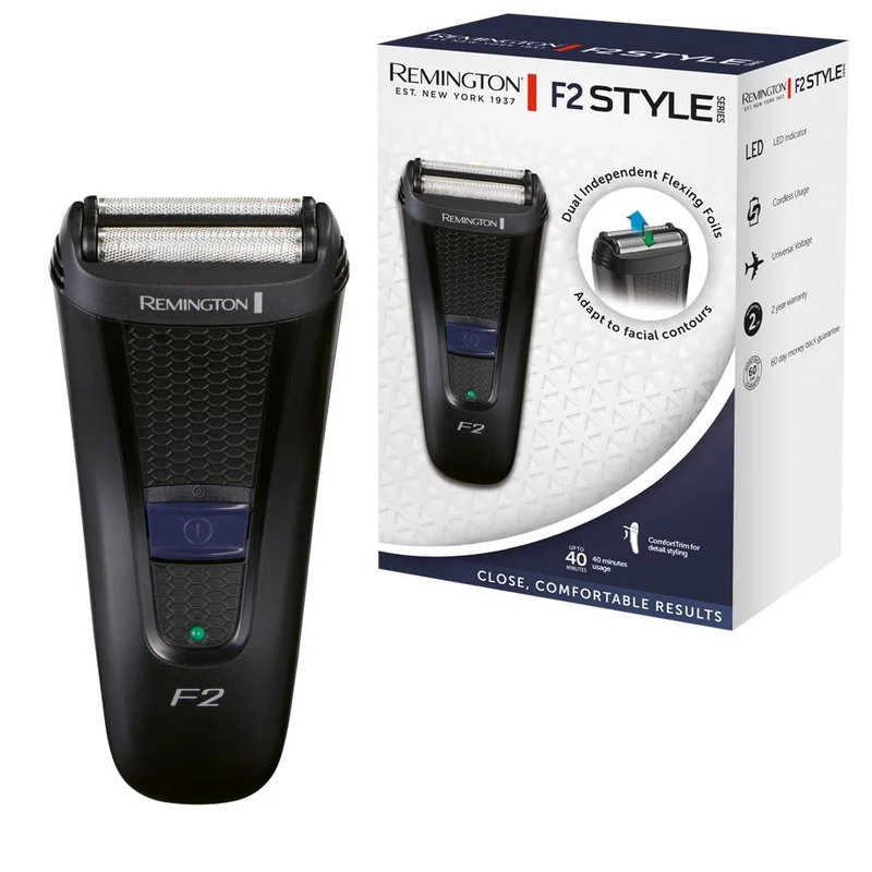 Remington Rasoio Elettrico a Lamina F2002 Style Series - Rifinitore Pop-Up, Display LED, Lavabile, Autonomia 40 min