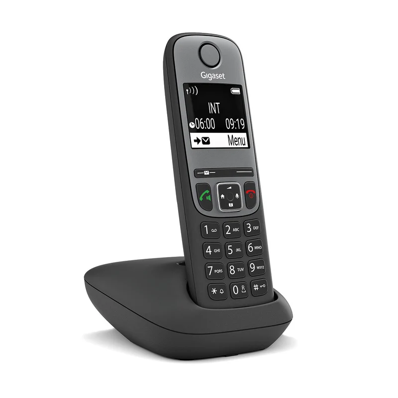 Gigaset AS690 Telefono Cordless DECT Nero e Grigio con Display 2" e Vivavoce