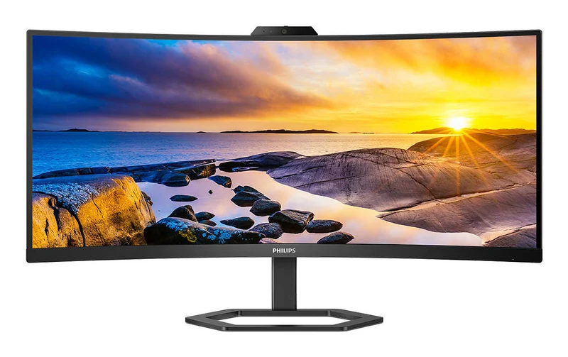 Philips 34E1C5600HE Monitor LED 34" Curvo 3440x1440 VA 100Hz USB-C Webcam Nero