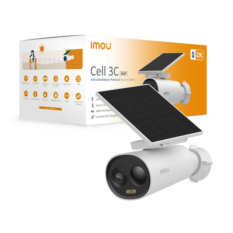 Imou Telecamera Sicurezza Esterno 2K 3MP WiFi Batteria Pannello Solare Visione Notturna