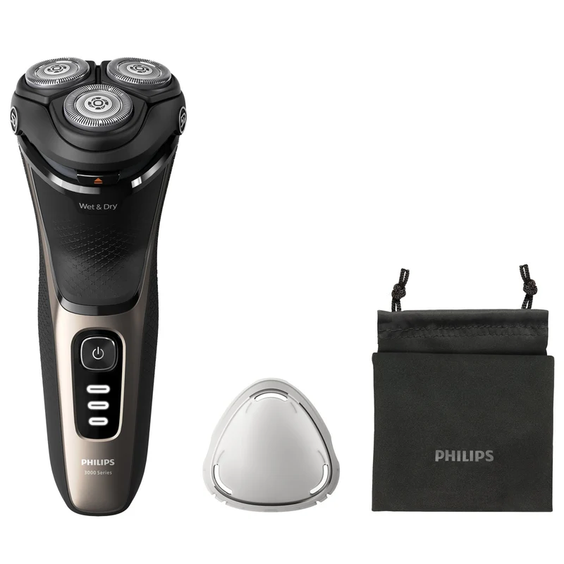 Philips Rasoio Elettrico Serie 3000 S3242/12 Wet & Dry 3 Testine 60min Nero
