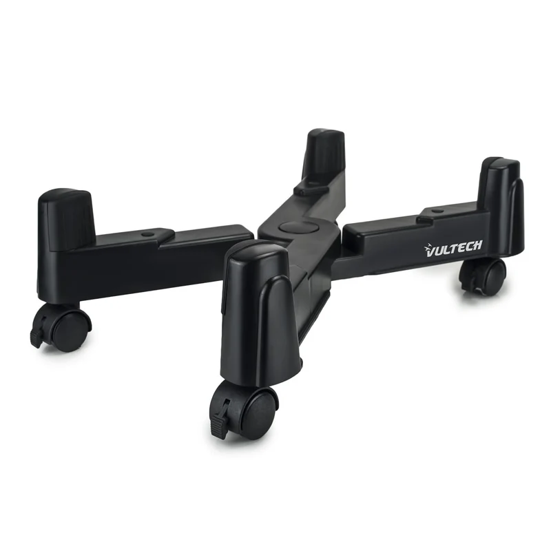 Vultech CP-03 Carrello Porta PC ABS 5 Ruote con Freno Larghezza Regolabile Nero 20 kg