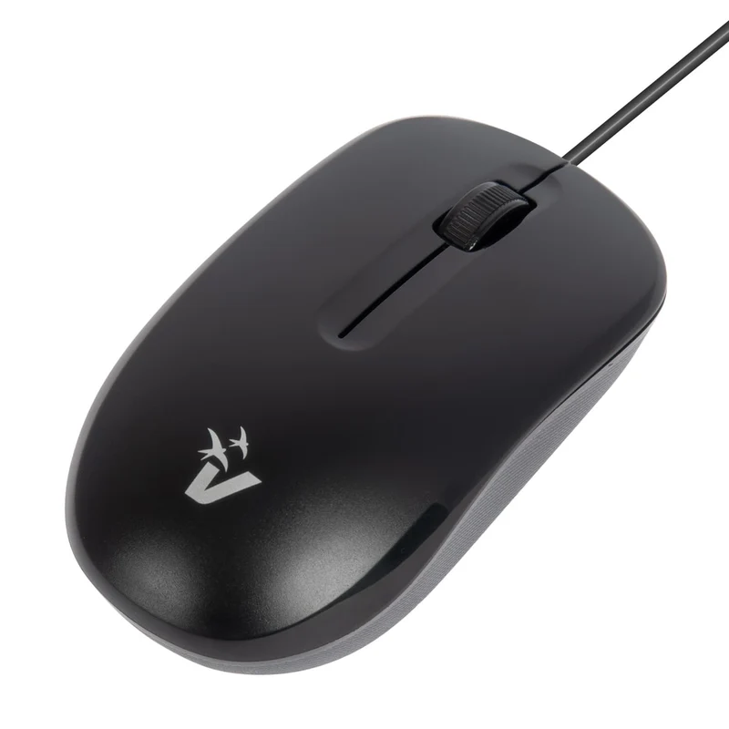 VulTech Mouse con Filo USB MOU-E1N Ottico 1200 DPI Ambidestro Plug and Play Nero