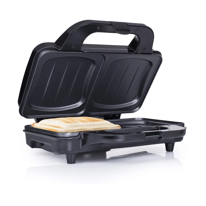 Tristar Sandwich Maker SA-3060 900W Piastre Extra Profonde Antiaderenti 2 Panini Acciaio Inox/Nero