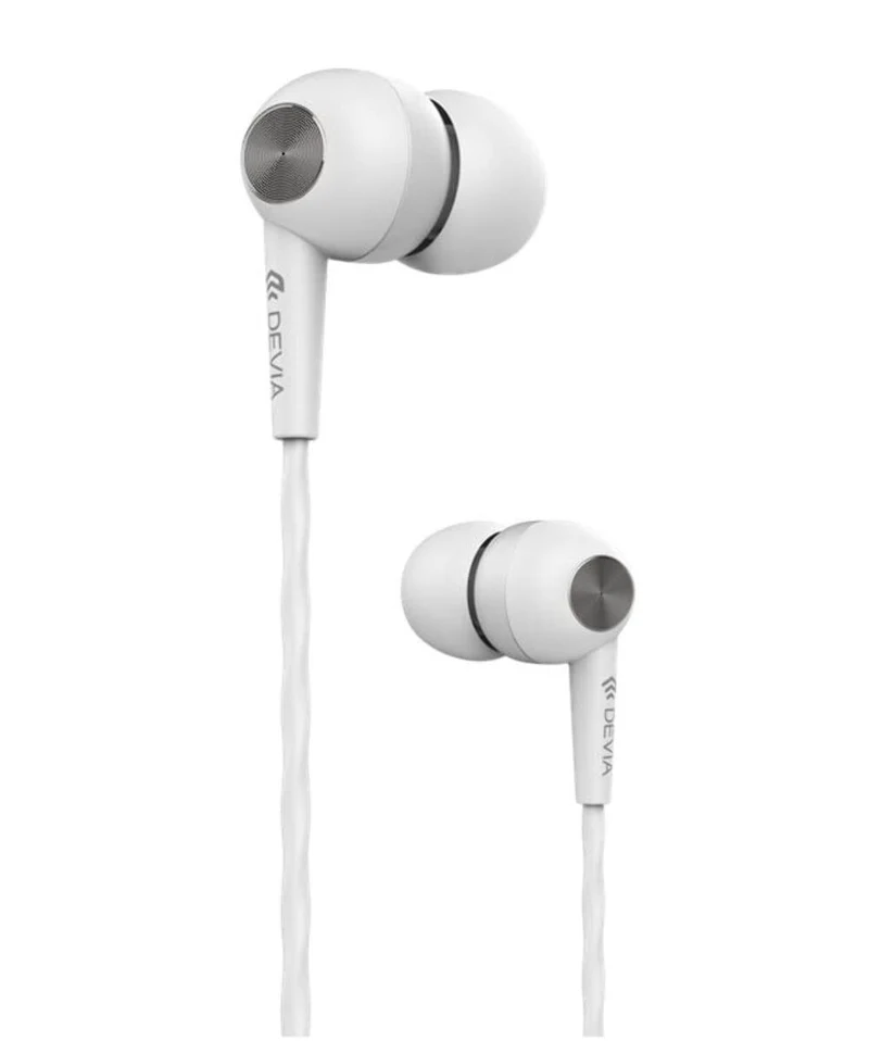 Devia Auricolari Hi-Fi con Filo Controllo Volume e Chiamate Bianchi